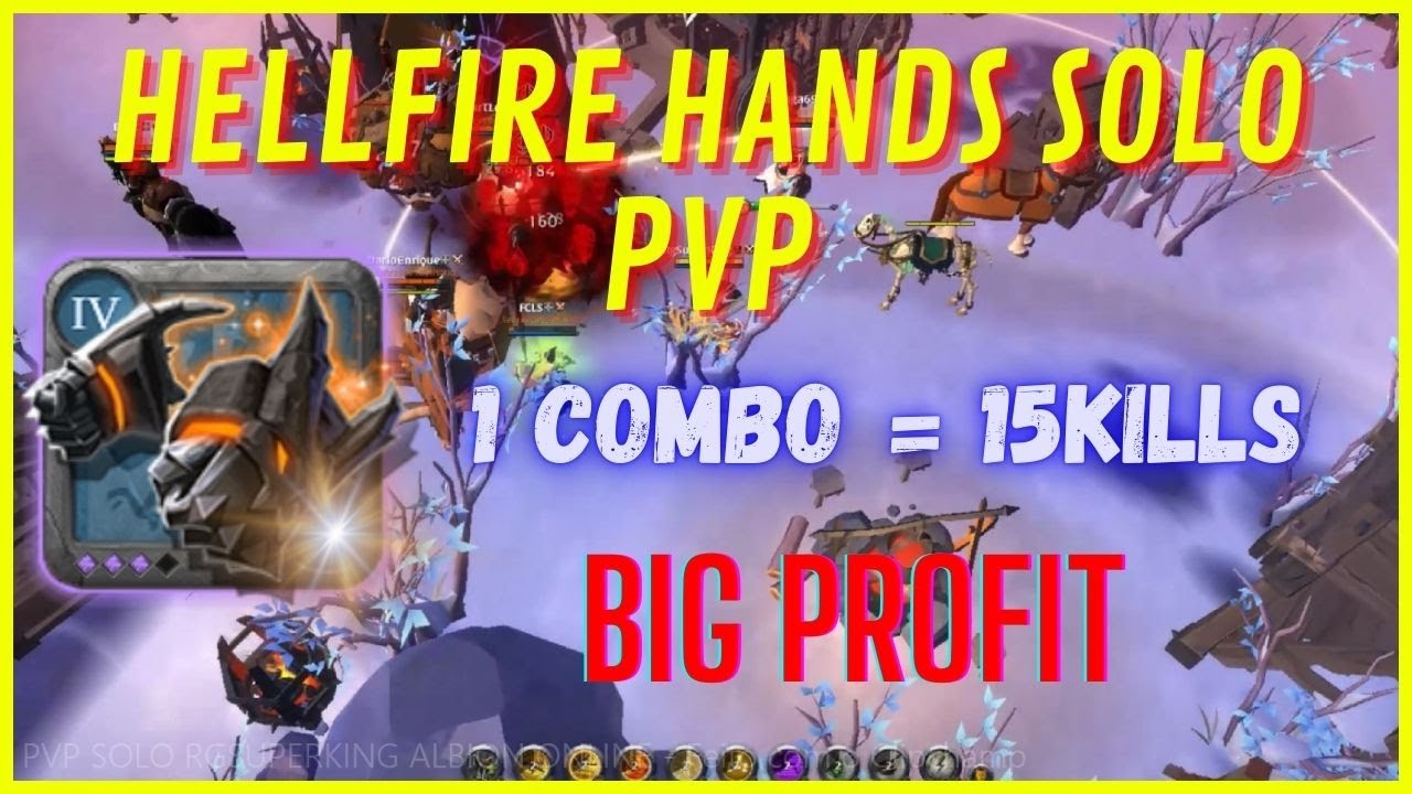 HELLFIRE HANDS PVP SOLO | SOLO BOMB | NA SERVER | 1 COMBO - 15 KILLS | ALBION ONLINE