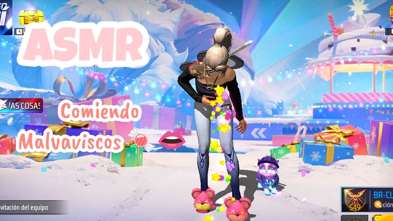 ASMR 💕 COMIENDO MALVAVISCOS 🍬 + Susurros 👄🌟 FREE FIRE 💕🌷