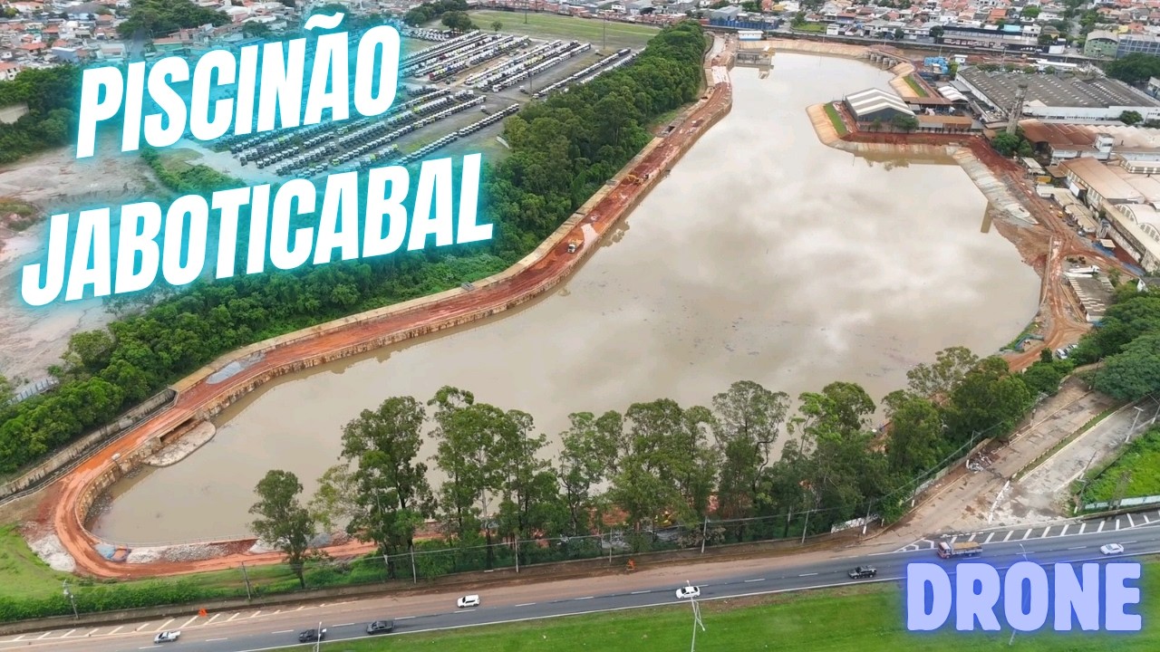 Drone mostra o maior piscinão da América Latina: o Piscinão Jaboticabal - São Paulo