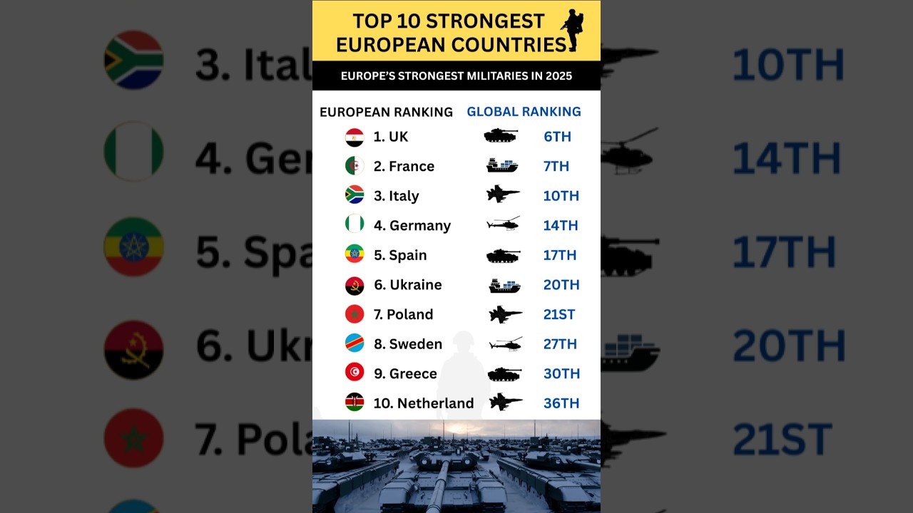 Top 10 Stongest Nations in Europe #Europe #NATO #Military #Defense #Comparison