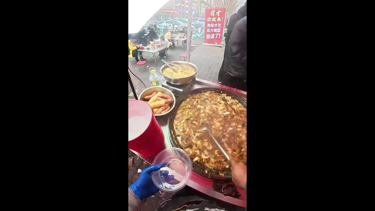 Street Food POV | Real-Time Big-Pot Dish Sales | Ambient Sounds Only