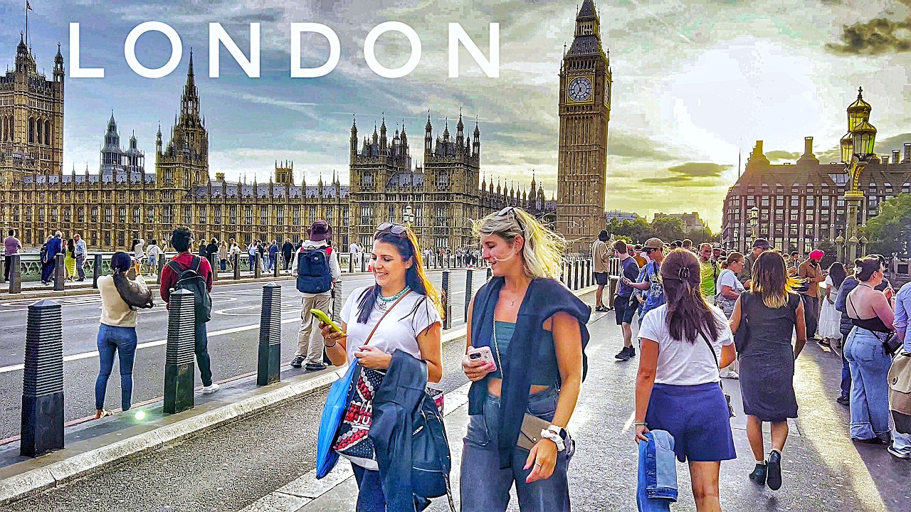 Summer London City Walk | Exploring London Famous Landmarks | Big Ben, London Eye & Trafalgar Square