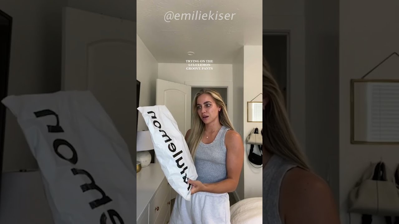 LULULEMON GROOVE PANTS try on haul 😳 LULULEMON HAUL oc: @emiliekiser