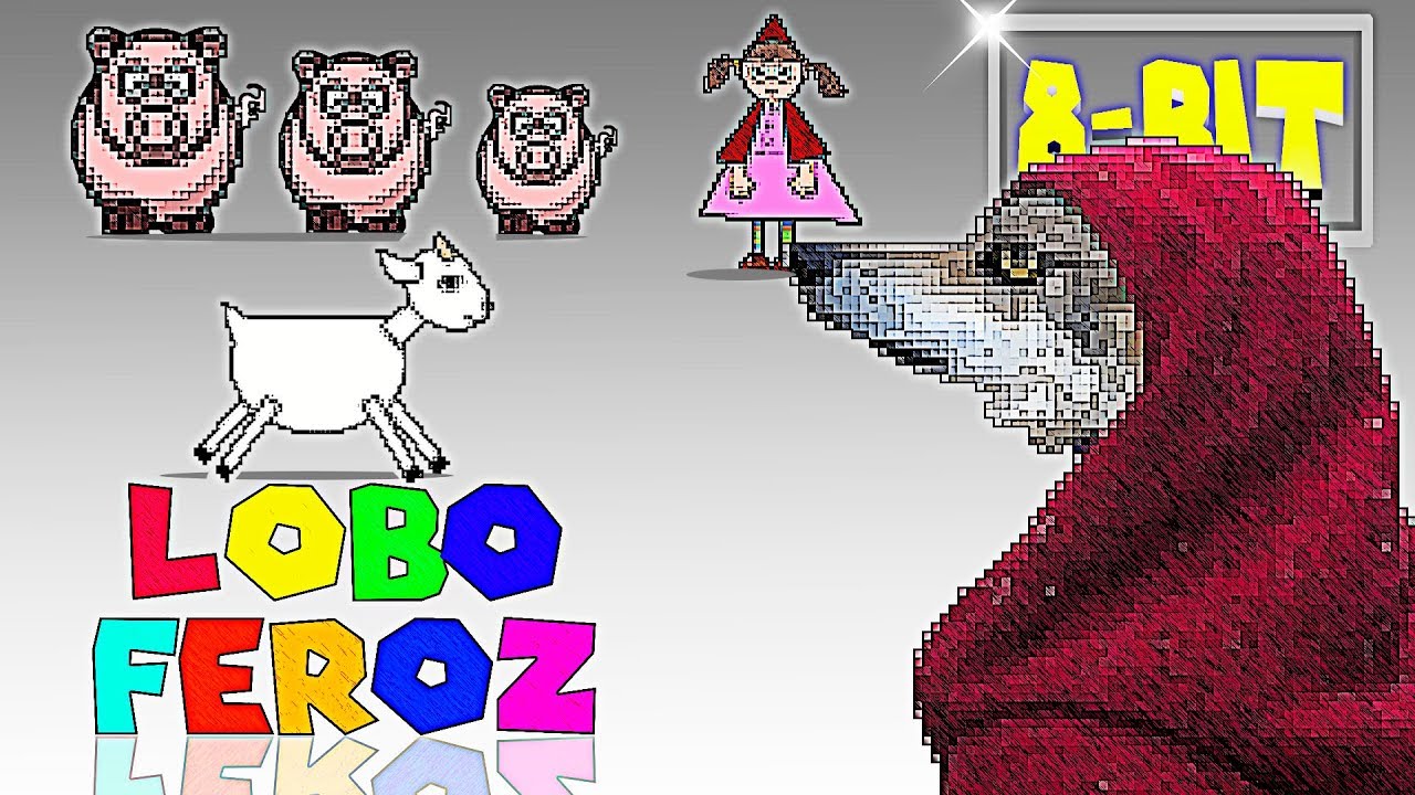 Cuentos Clasicos del Lobo Feroz. Tipo Video Juego 8-bit