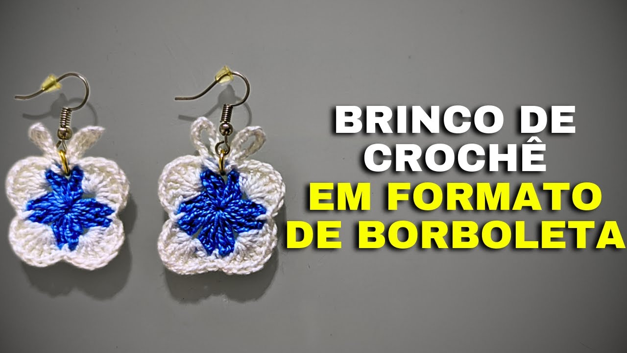 Passo a passo: Brinco de Crochê em Formato de Borboleta