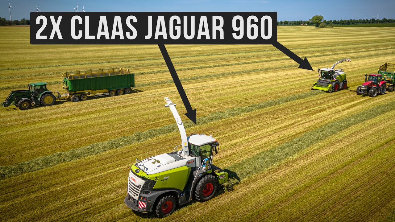 GRAS XXL beim Gut Hohen Luckow || Claas Cougar || 2x Jaguar 960 || JOHN DEERE || Sound || 4K