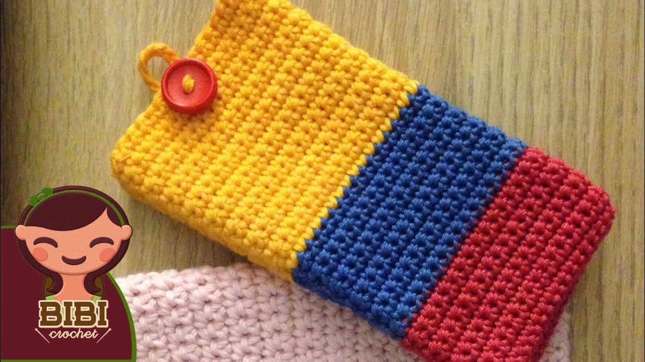 Como hacer una Bolsa o Funda en Crochet para tu Celular | Bibi Crochet