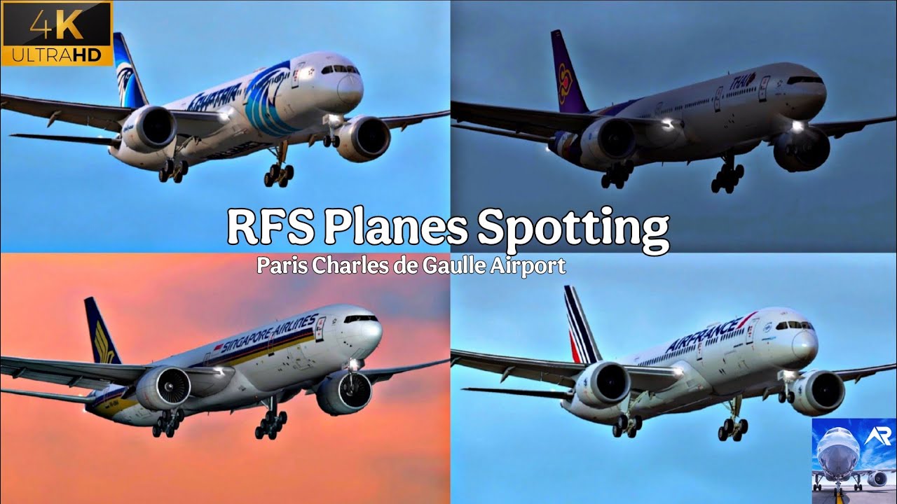 RFS Real flight simulator || Airplanes spotting || Paris Charles de Gaulle Airport || 4k HD