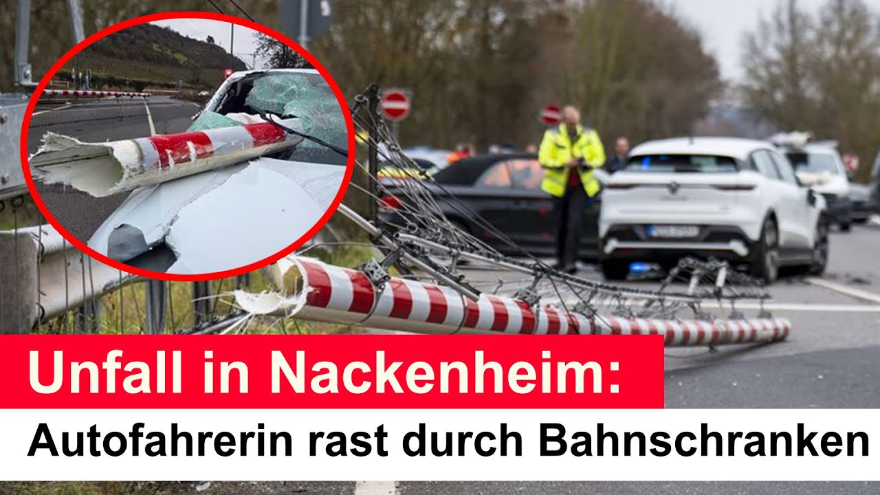 Unfall in Nackenheim: Autofahrerin rast durch Bahnschranken