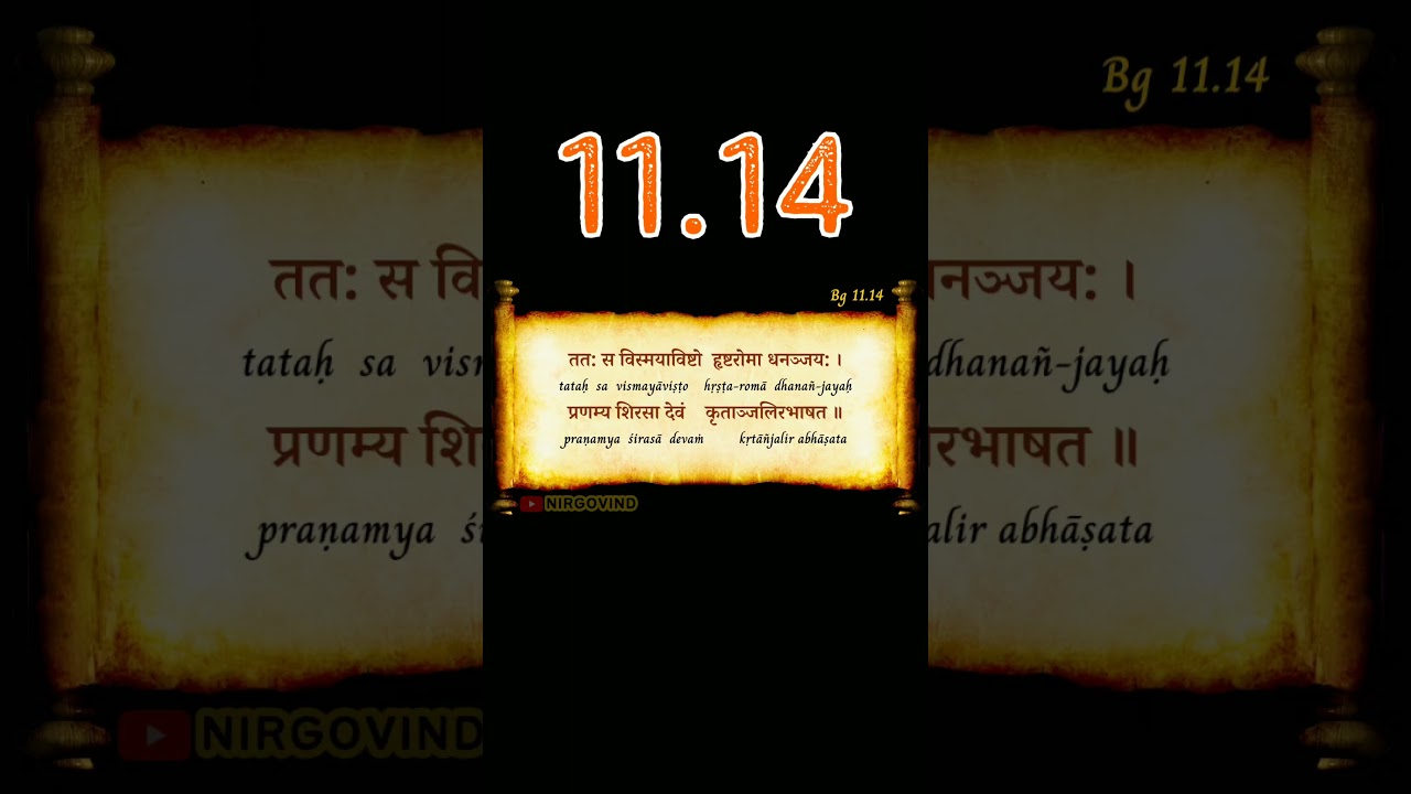 👆 BG 11.14 | Bhagavad Gita 11.14 | Chapter 11.14 | Shloka 11.14 | Text 11.14 | Verse 11.14 #shorts