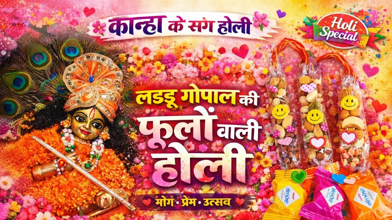 जब ठाकुर जी ने फूलों की होली खेलकर सबको प्रेम का अर्थ सिखाया❤️होली वाली माला🙏#holi #youtube #video 