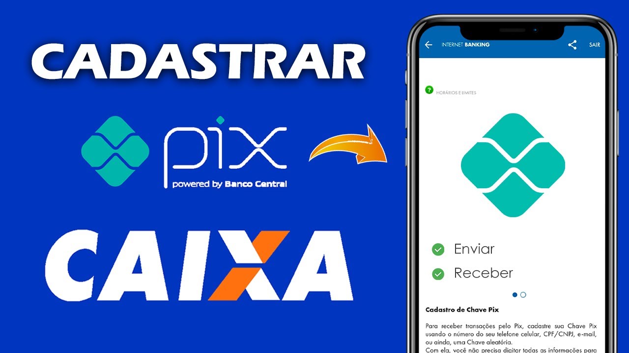 Como cadastrar PIX na Caixa + Enviar e receber transferências via Pix