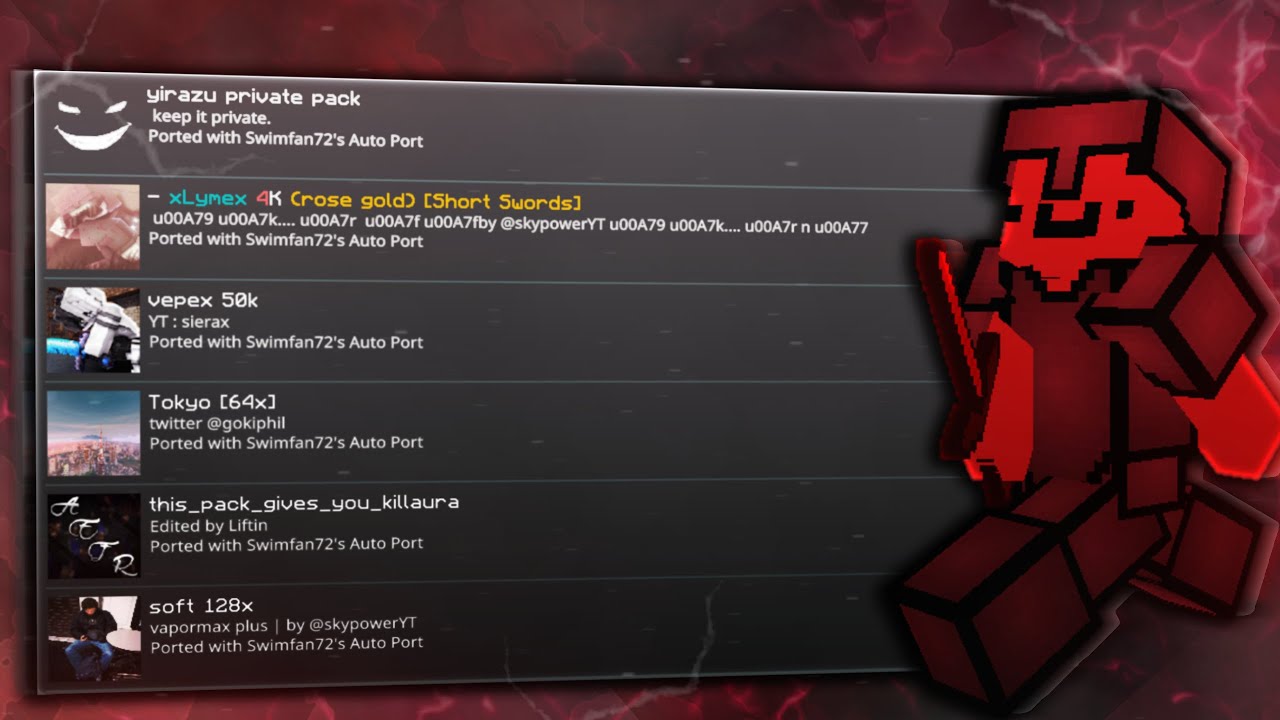 The CLEANEST Pack folder of MCPE.