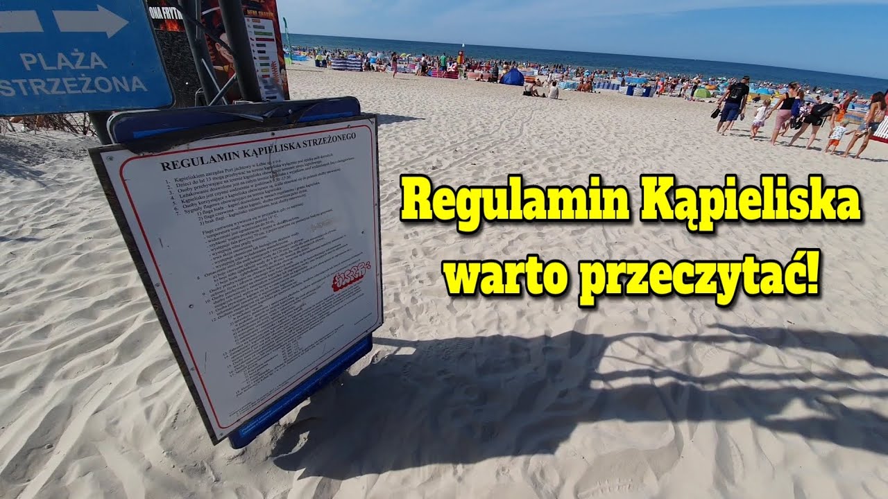 Regulamin Kąpieliska Strzeżonego na plaży w Łebie - zakazy, kolory flag, bezpieczeństwo, numery