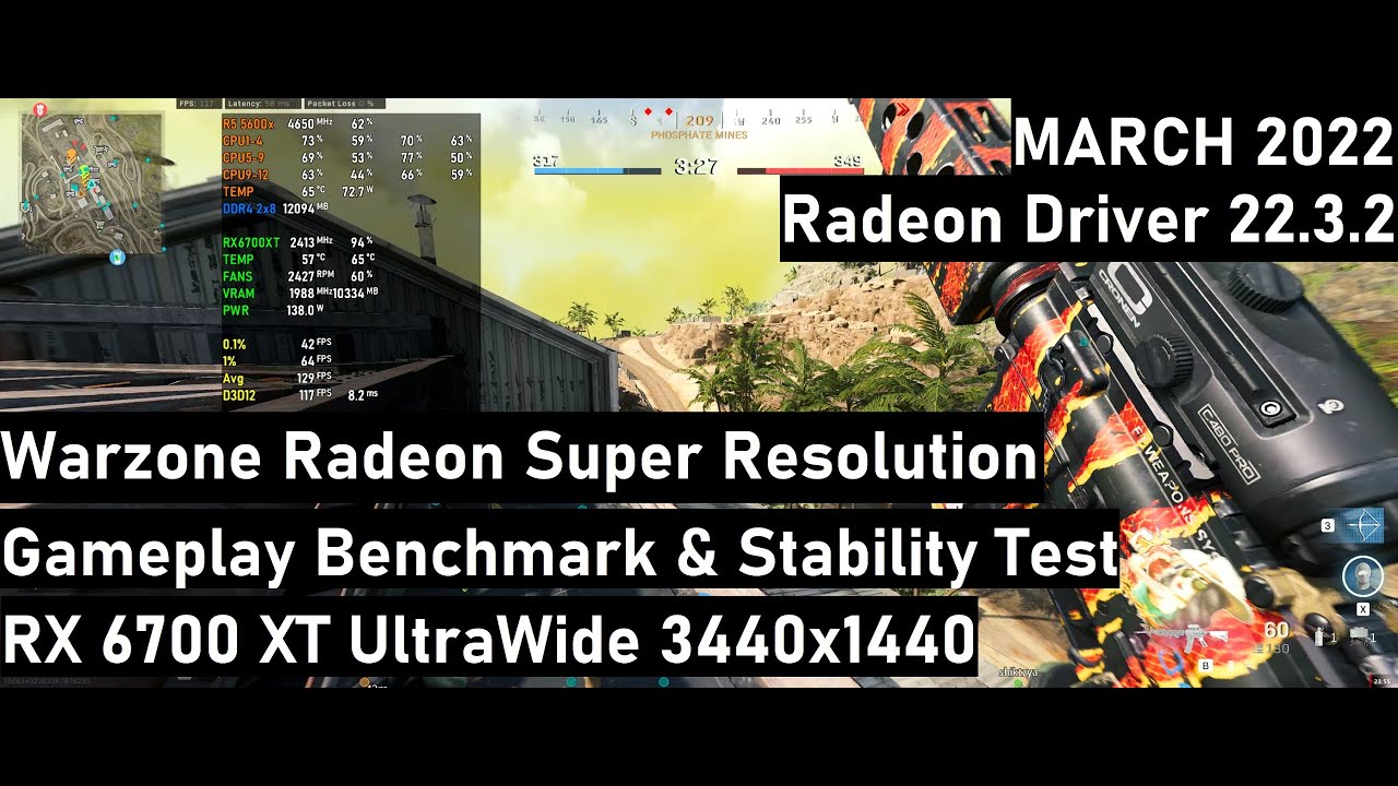 Warzone Caldera + RX 6700 XT + R5 5600x - Radeon Super Resolution Gameplay Benchmark 3440x1440