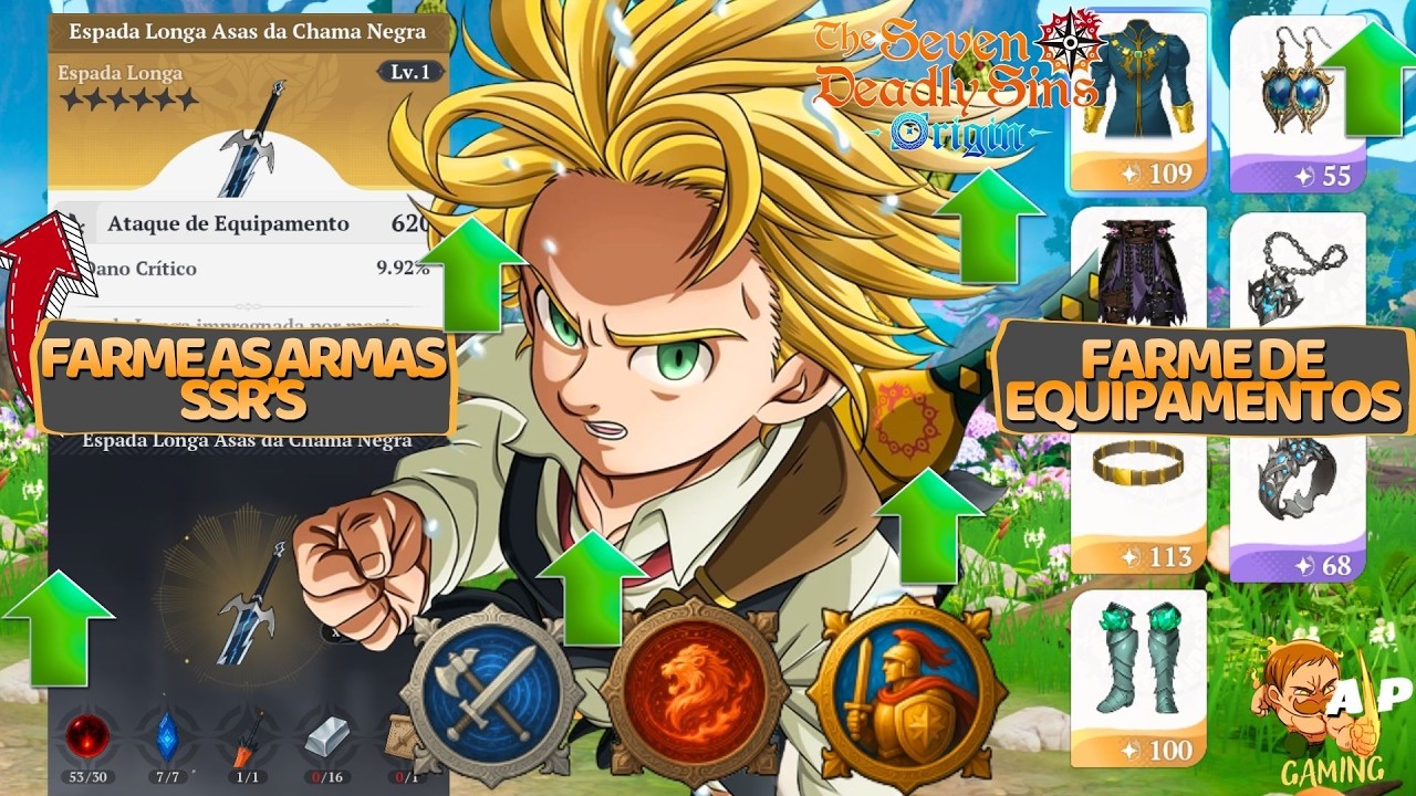 Craft your first SSR weapon + farm gear and mastery simultaneously - 7ds Origin