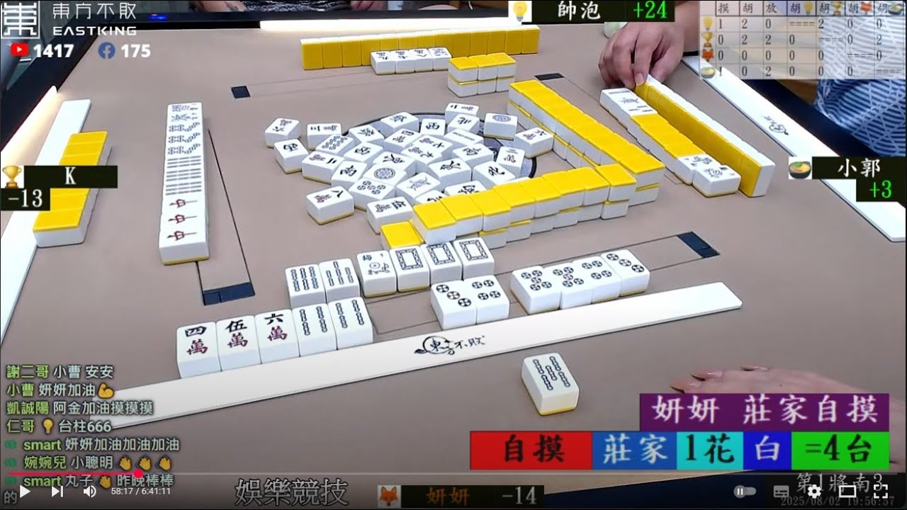 今晚本沒人所以成局晚打八卦山麻將// K 妍妍 帥泡 小郭 250802晚