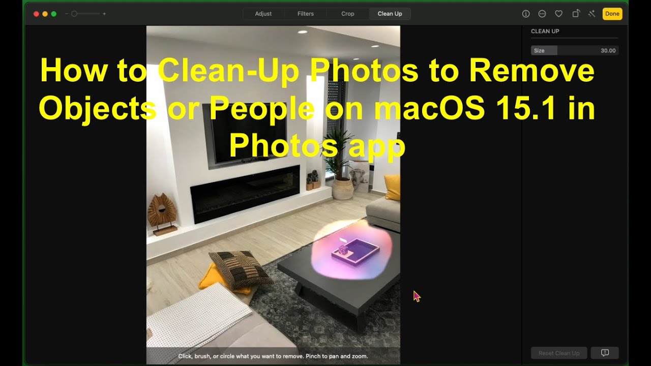 How to Clean-Up Photos to Remove Objects or People on macOS 15.1 in Photos app
