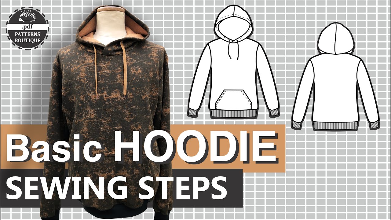 Basic Hoodie for Men — Complete Sew-Along Tutorial (No Talking) | PDF Patterns Boutique