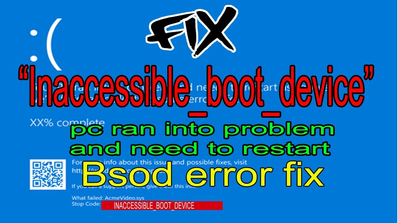 HOW TO FIX INACCESSIBLE BOOT DEVICE Error in Windows 10/8/8.1[4 Solutions] 2020 BLUE SCREEN OF DEATH