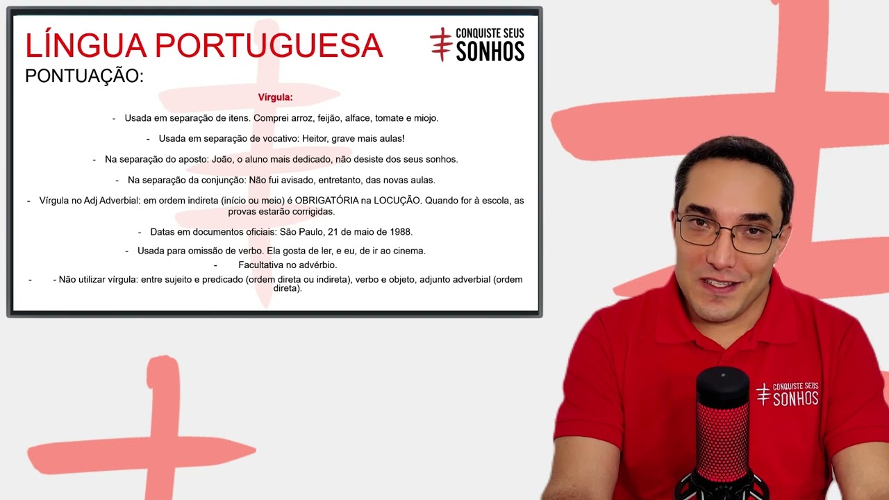 PONTUAÇÃO - LÍNGUA PORTUGUESA - CARGO ENSINO MÉDIO - CONCURSO PÚBLICO