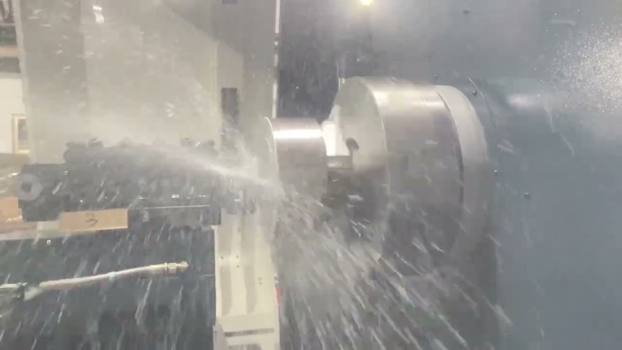 Johnford LC Series Flat Bed Lathe Facing Part Using Constant Surface Speed (CSS)