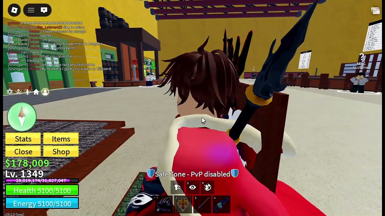playing blox fruit