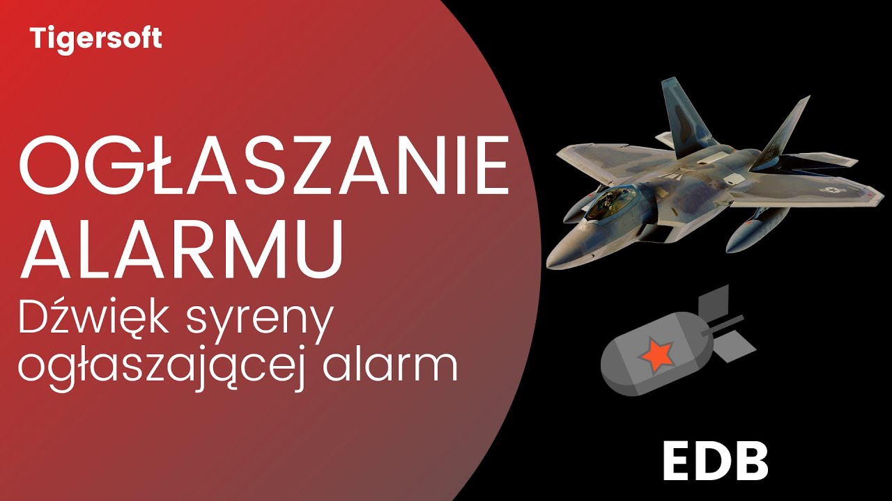Alarm przeciwlotniczy - Syrena ogłaszająca alarm - dźwięk modulowany 3 minuty #EDB