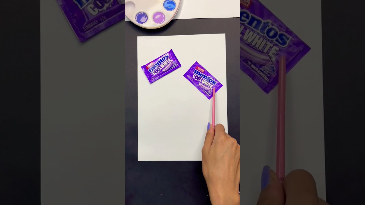 Which one did you think was the drawing? 😏💜 #shorts #art #drawing #creative #draw #artist #craft