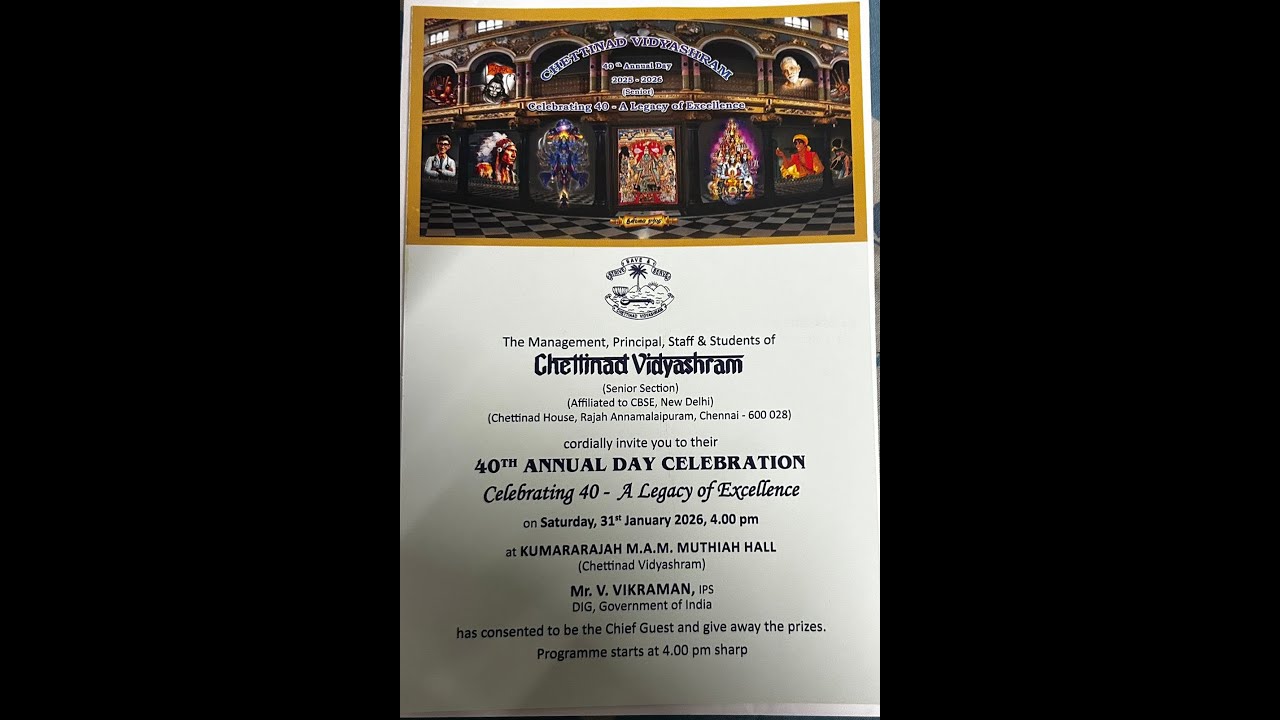 Chettinad Vidyashram- 40th Annual Day celebration 31.01.2026- Semi Classical Dance