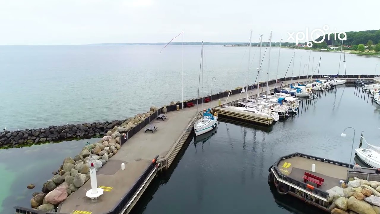 Sletten marina, Baltic Denmark 2018.07 aerial video