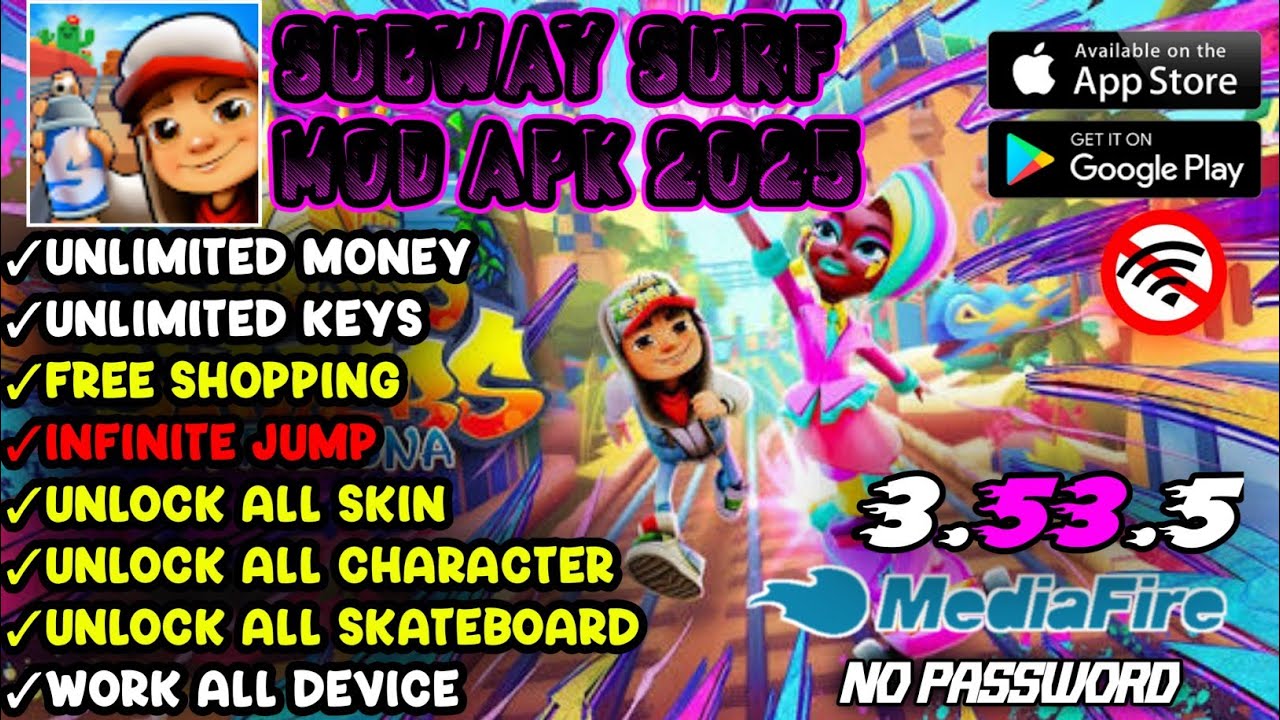 SUBWAY SURF MOD APK V3.53.5 NEW UPDATE!! | FREE SHOPPING & INFINITE JUMP, UNLIMITED MONEY