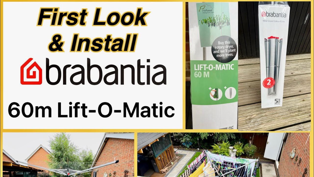 Brabantia 60m Lift-O-Matic Rotary Clothes Line First Look & Install