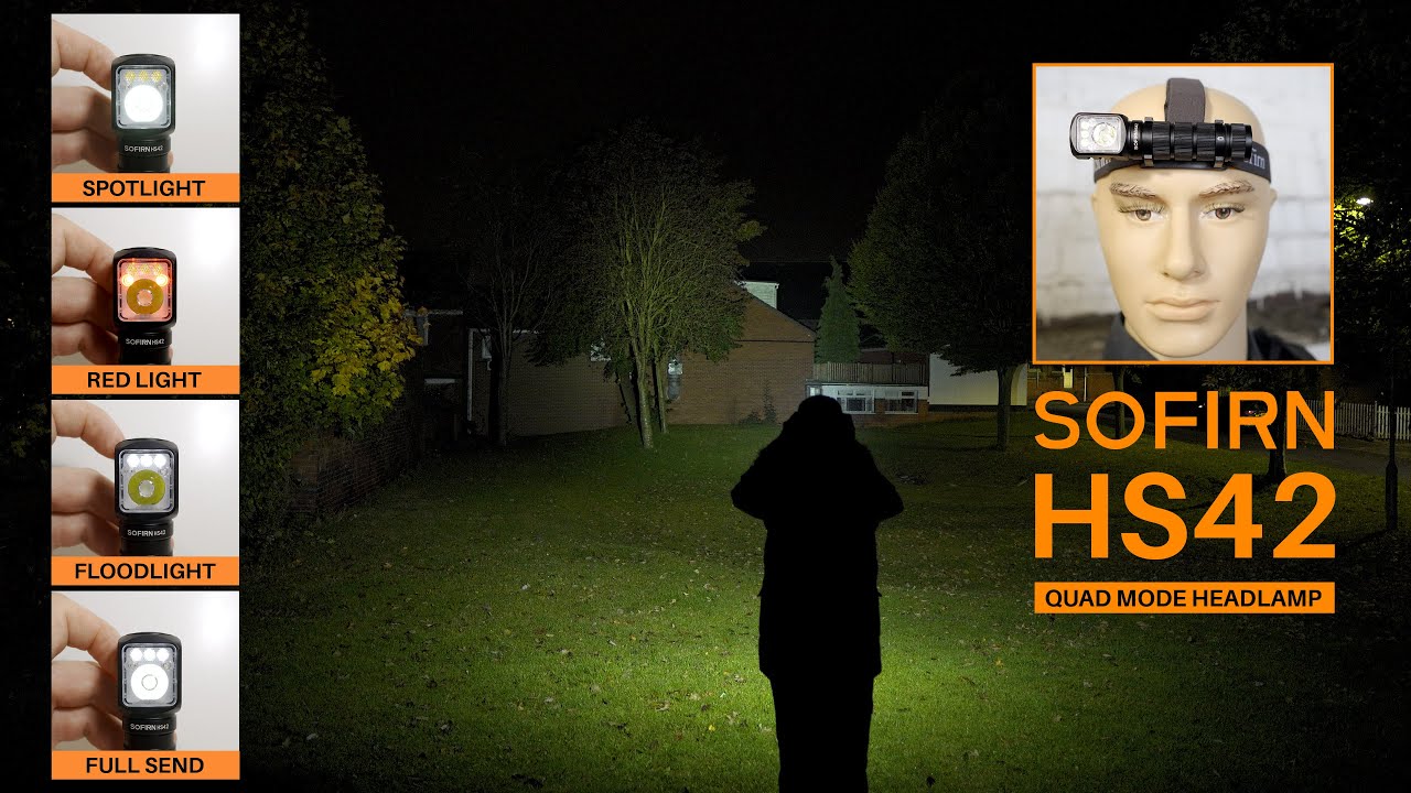 SOFIRN HS42 headlamp - 2100 lumens | Type-C charging | Spotlight, CRI90 Floodlight + Red LED modes!