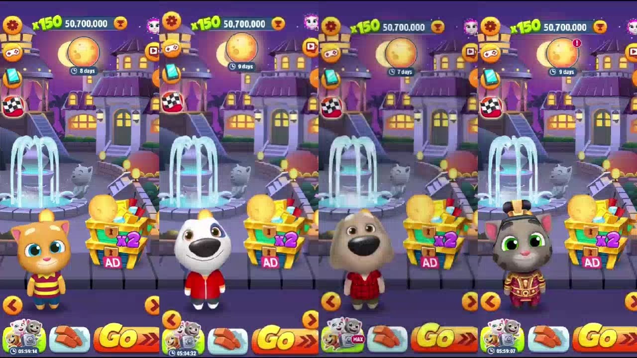 Talking Tom Gold Run Ginger vs Hank vs Ben vs General Tom vs Roy Raccoon Gameplay