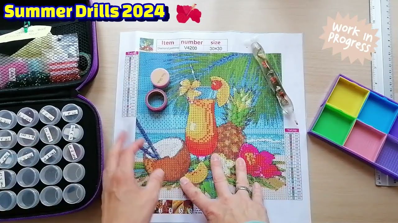 Diamond Painting 💎 Paint with me 🖊️ Sommerbild zum #summerdrills2024 Event 🍹🌞🌊🌺🍉 das Erste