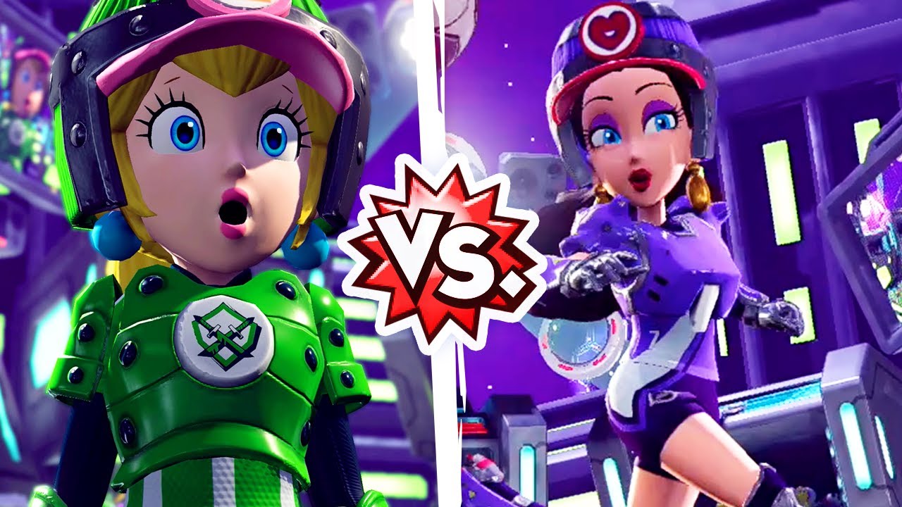 Mario Strikers Battle League - Barrel Peach Vs. Barrel Pauline