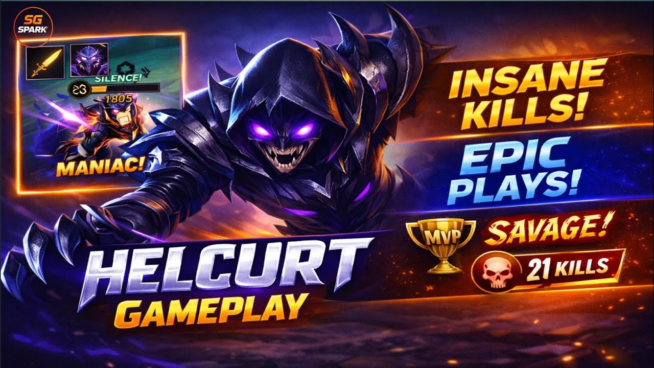 HELCURT INSANE GAMEPLAY 😈 21 KILLS + SAVAGE! Helcurt Night Terror Build 🔥 MVP Gameplay | SG Spark