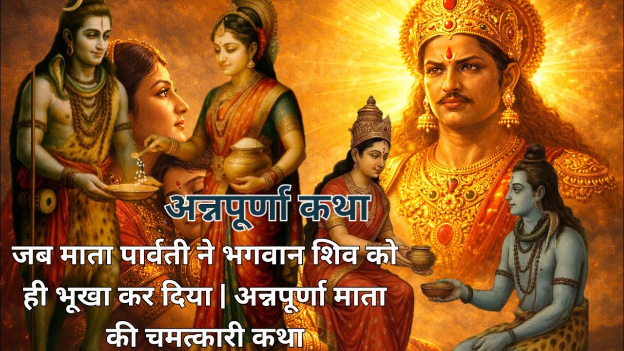 अन्नपूर्णा कथा 🍚माता पार्वती ने भगवान शिव को ही भूखा कर दिया |अन्नपूर्णा माता की चमत्कारी कथा सच्ची 