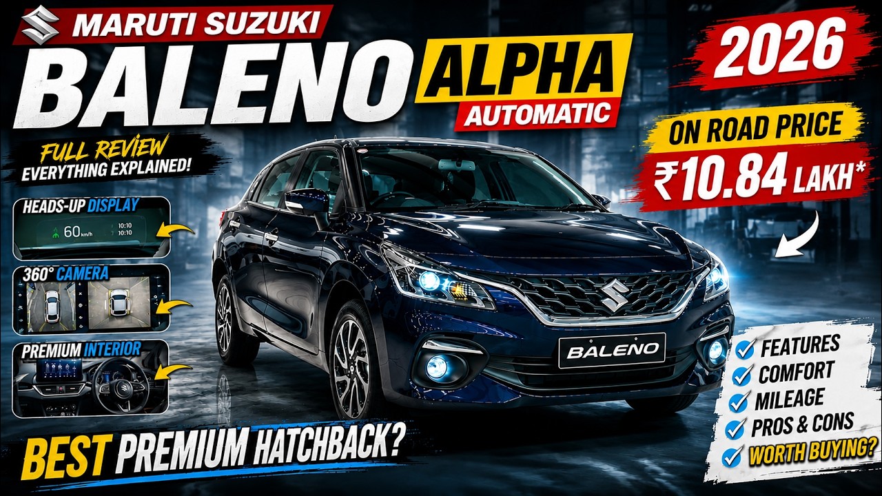Maruti Suzuki Baleno Alpha Automatic - 2026 Review | Worth Buying? Full Features, Price & Pros/Cons