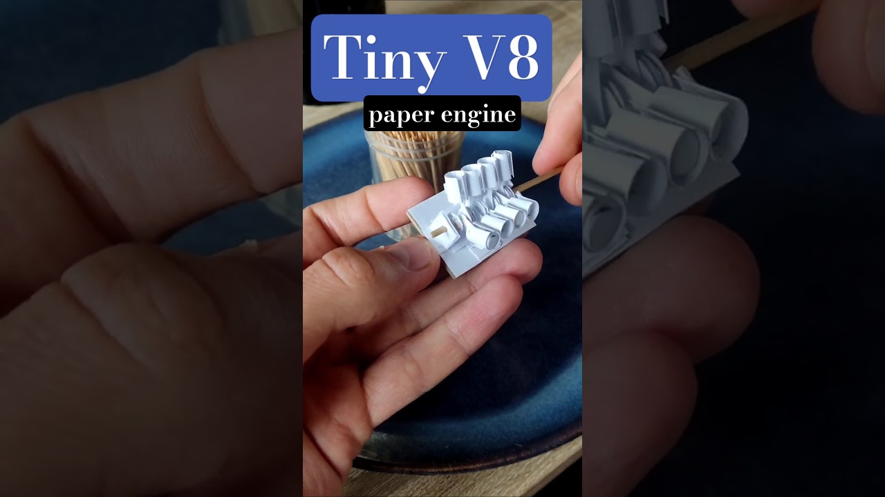 Mini V8 Paper Engine in Toothpicks!? 