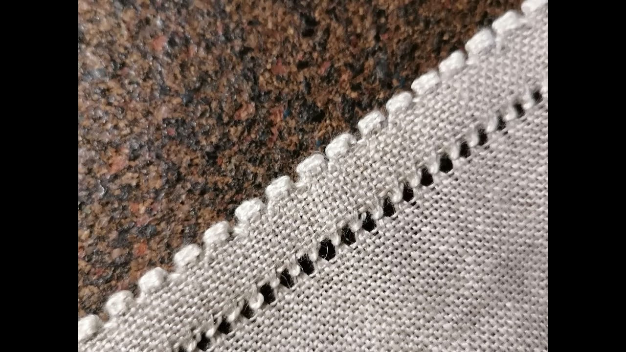 Обробка краю, зубцювання стовпчиком настилом /вишивка/ hand embroidery
