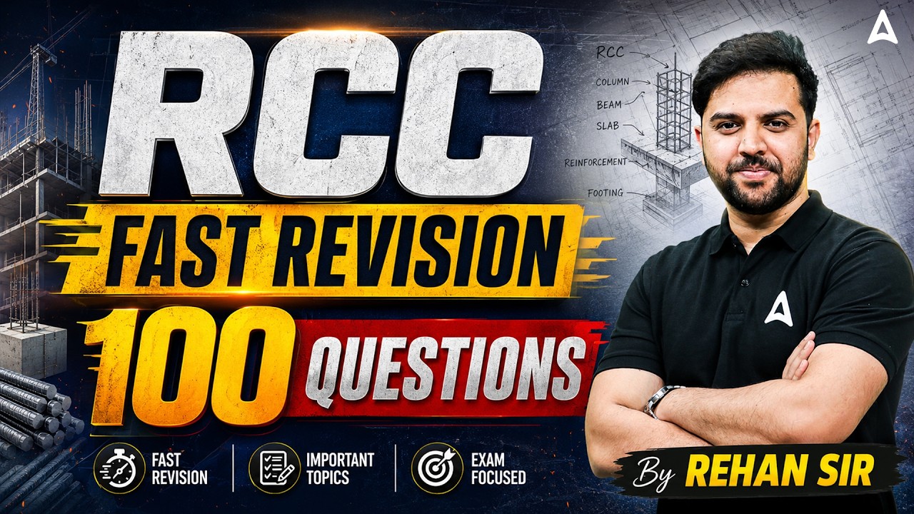 RCC MCQs Revision | SSC/RRB JE Civil Class | SSC/RRB JE RRC Civil Engineering 2026 | By Rehan Sir