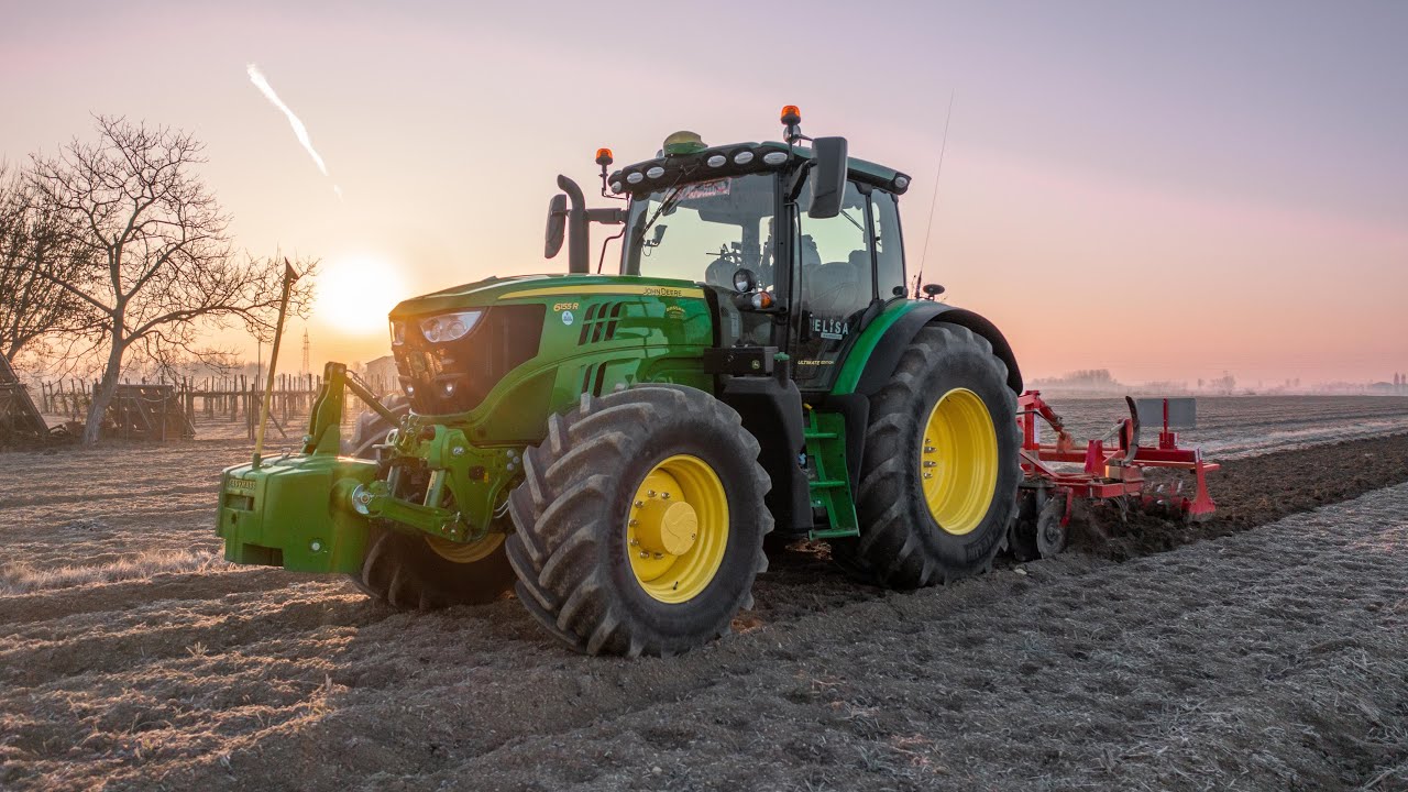 Культиватор John Deere 6155R + F.lli Drigo | Аз.Сель. Элиза ди Скарабелло