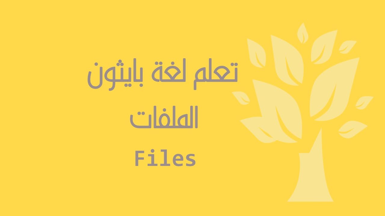 [Arabic] [25] Python / Files