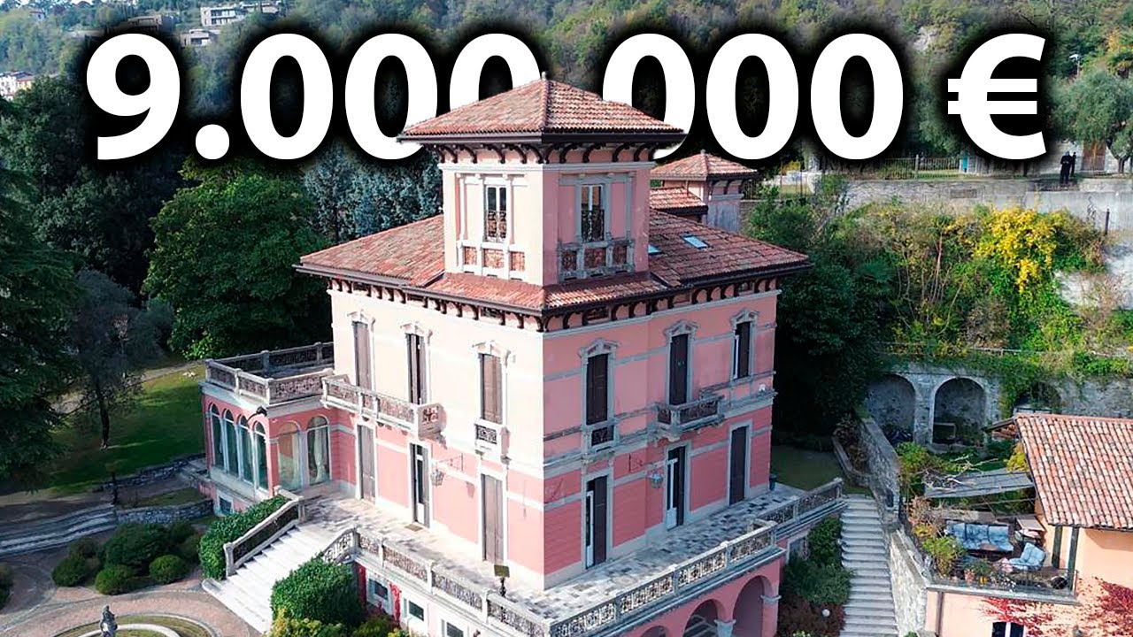 Обзор виллы за 9.000.000 € на озере Комо! Уникальная башня с тайной библиотекой