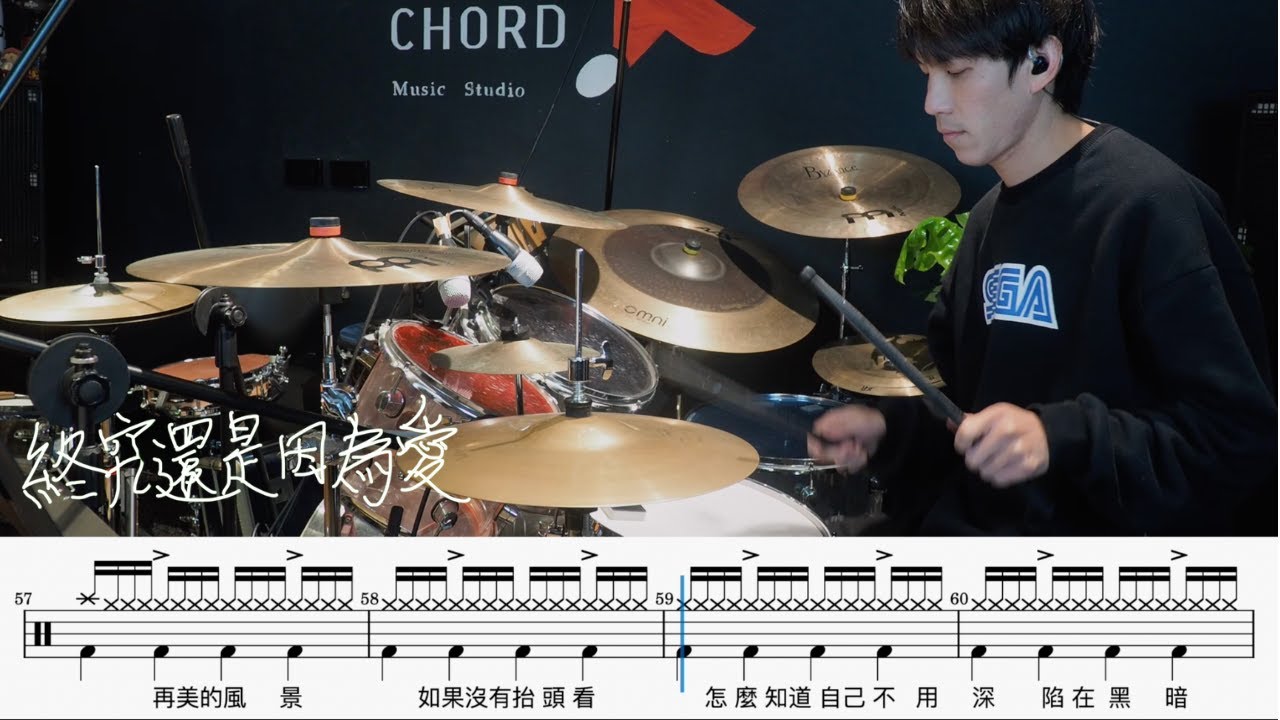 TRASH - 終究還是因為愛 (★★★★☆)｜動態鼓譜｜ Drum Cover by 彭文漳 爵士鼓