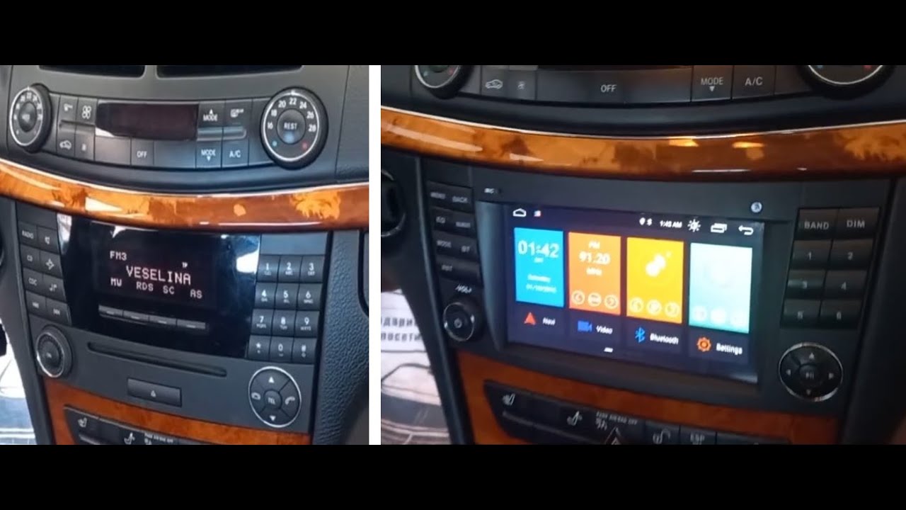 Установка Android-магнитолы и камеры заднего вида на Mercedes E-класса W211