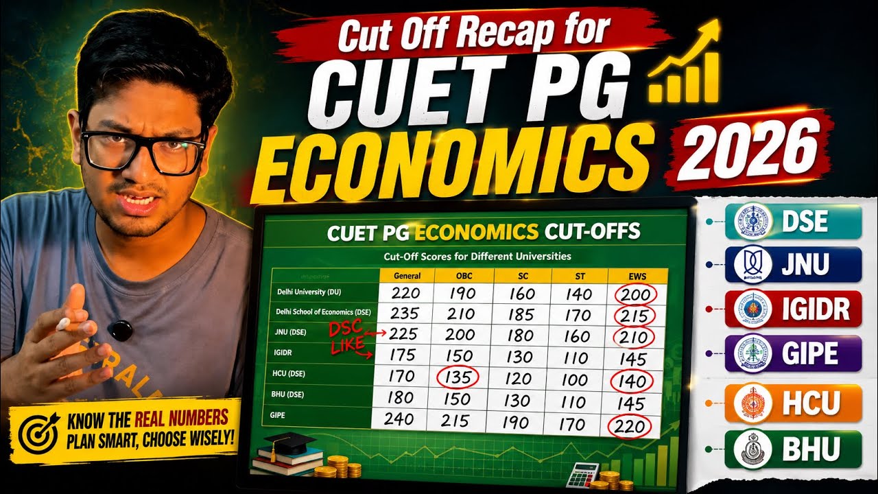 Let&rsquo;s Recap! CUET PG ECONOMICS Expected Cut off for DSE JNU IGIDR || What Score is safe ? What Next?