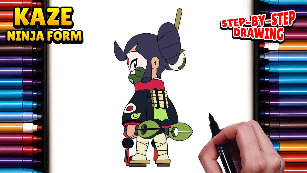 How to Draw Kaze Ninja From Brawl stars | Easy Step-by-Step Drawing Tutorial